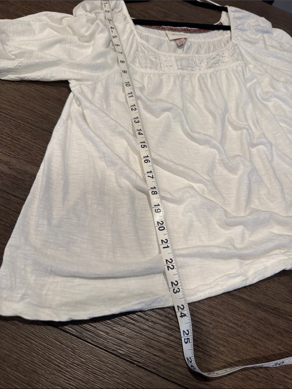 Knox Rose White Crochet Yoke Peasant Top Great condition - Picture 6 of 6